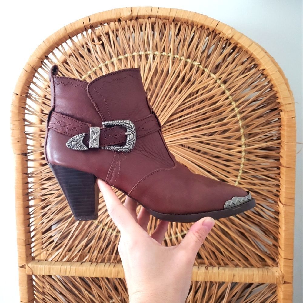 Clicks Leather Santa Fe Bootie Western Women's Cowgirl 8B